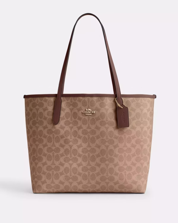 Coach City Tote In Signature Canvas