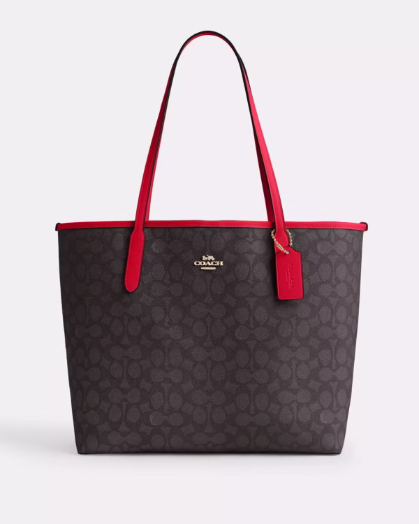 Coach City Tote In Signature Canvas