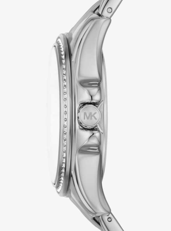 Michael Kors Mini Pilot Baguette Rainbow Pavé Silver-Tone Watch