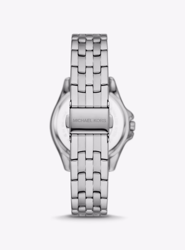 Michael Kors Mini Pilot Baguette Rainbow Pavé Silver-Tone Watch