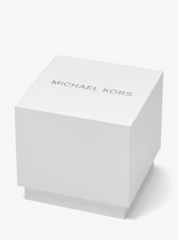 Michael Kors Mini Pilot Baguette Rainbow Pavé Silver-Tone Watch