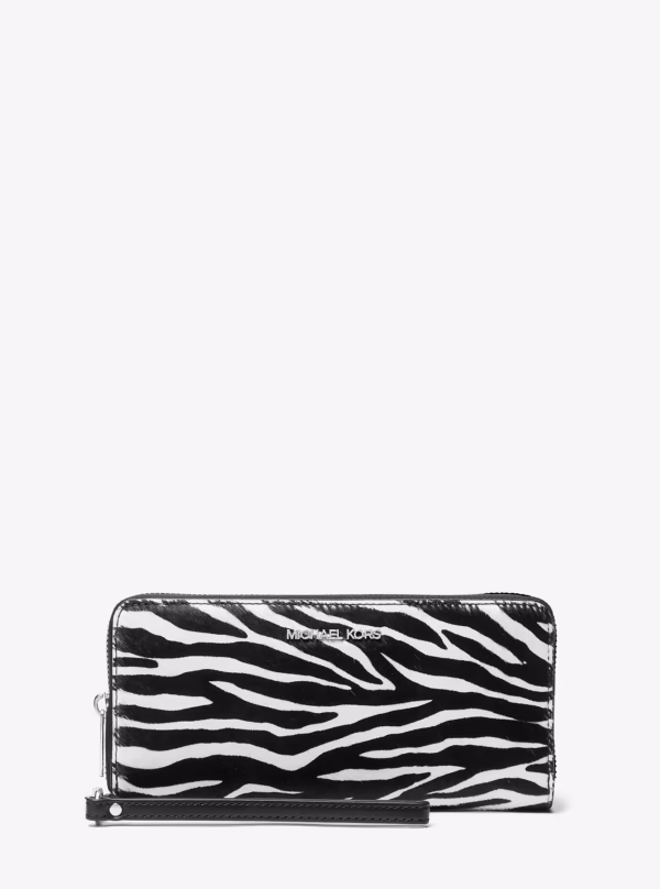 Michael Kors Jet Set Travel Zebra Print Calf Hair Continental Wallet